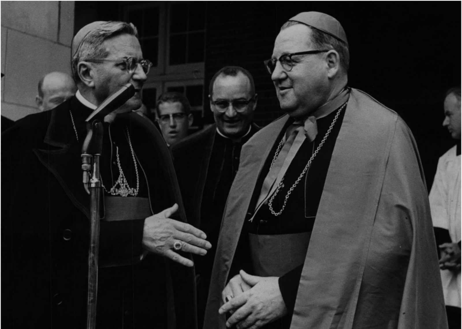 Archbishop Rummel welcoming Archbishop John Patrick Cody