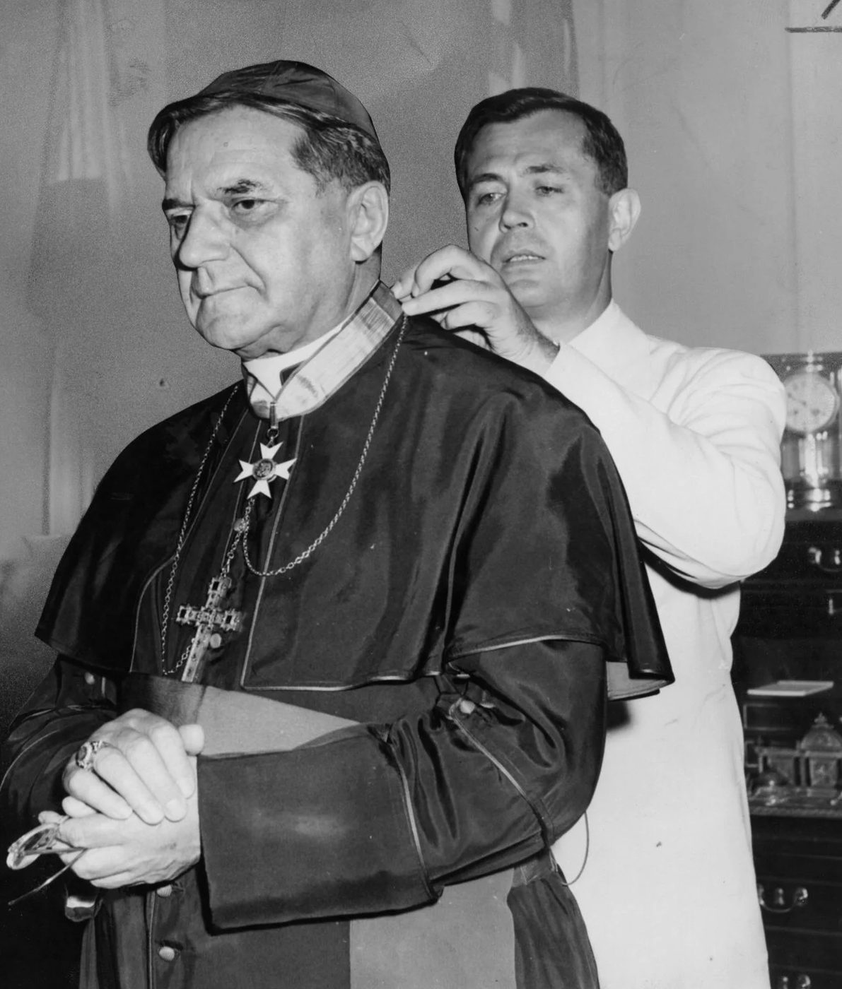 Archbishop Rummel receiving the Haitian National Order of Honor and Merit