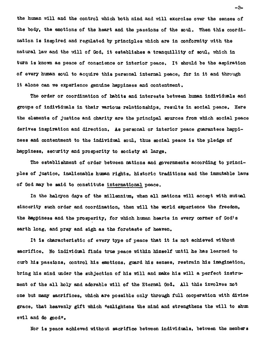 Page two of the 1953 pastoral letter