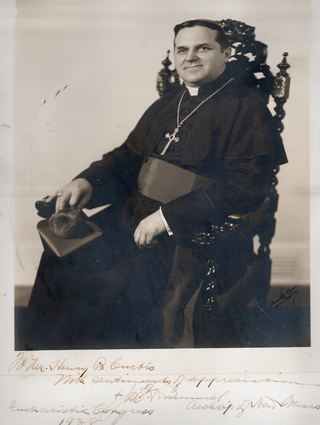 A signed portrait of Archbishop Rummel