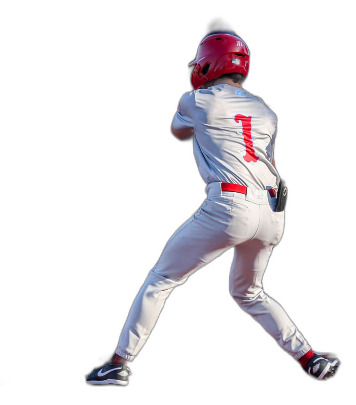 A Raider batter mid swing at the plate