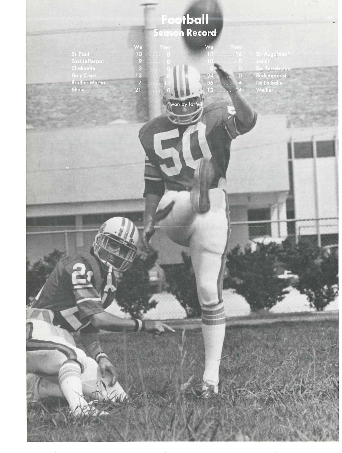 A Raider punter in the 1972 season, the R on his helmet