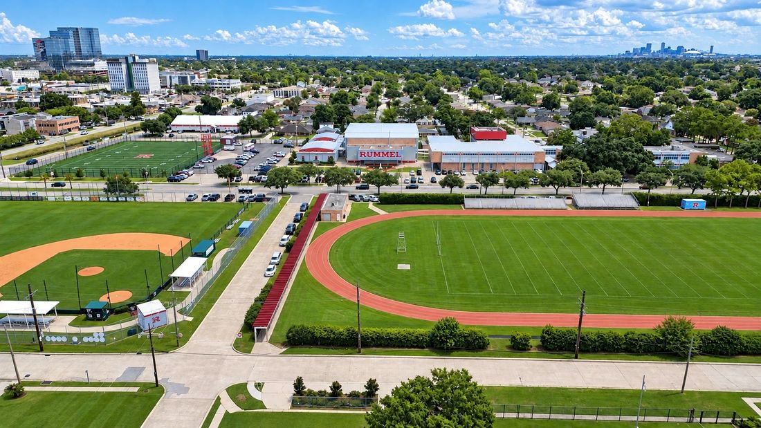 The Rummel campus from above