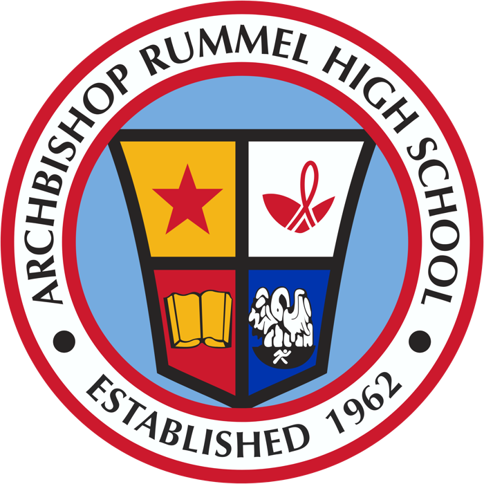 The Archbishop Rummel High School crest, established 1962