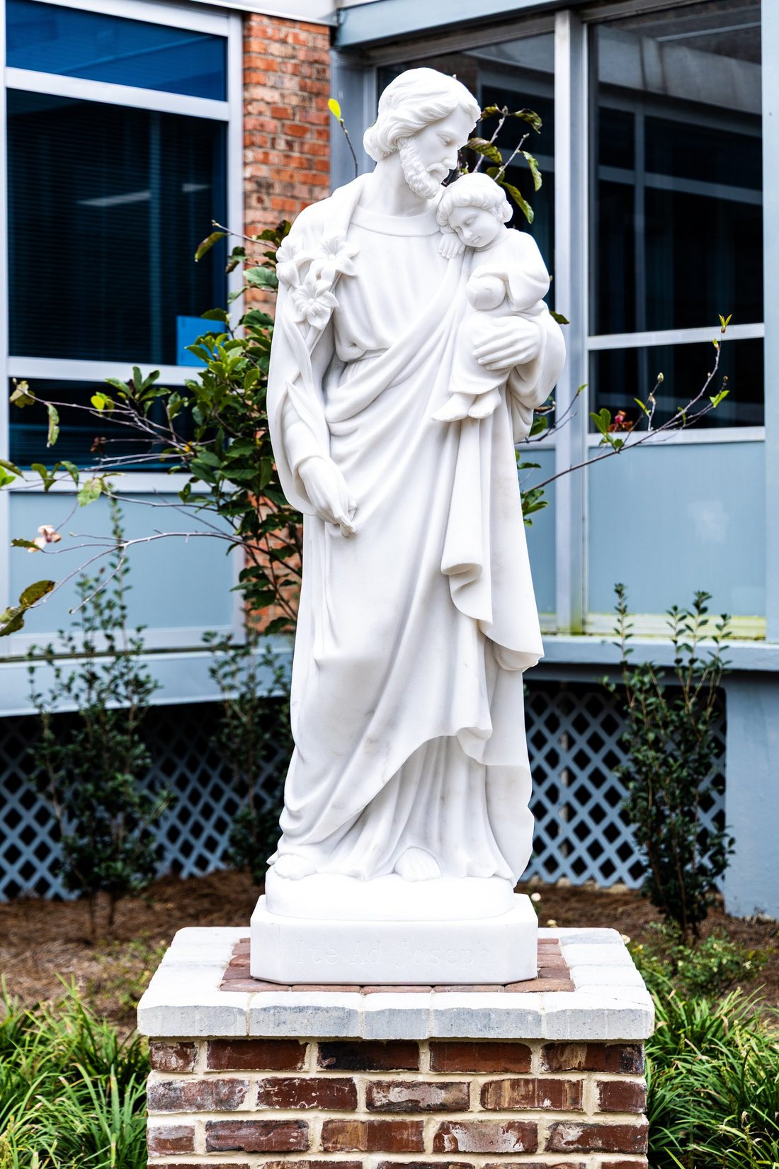 The statue of St. Joseph in the Rummel courtyard